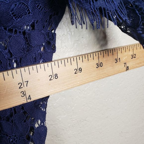 Isaac Mizrahi Live Open Front Lace Duster Kimono 3X Navy Blue - Picture 7 of 8